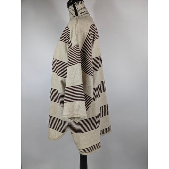 Christian de Castelnau Womens L Top Oversized Striped Vintage Pullover Shirt - Picture 2 of 10